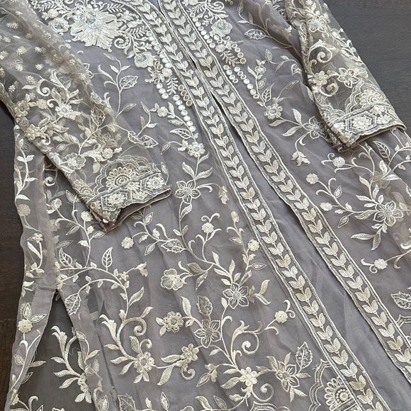 Tena Durrani Elegant Embroidered Sheer suit - Picture 6 of 12